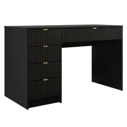 Garnero Arredamenti Scrivania 120x55cm con 5 cassetti cannettata Athena Nero Sale