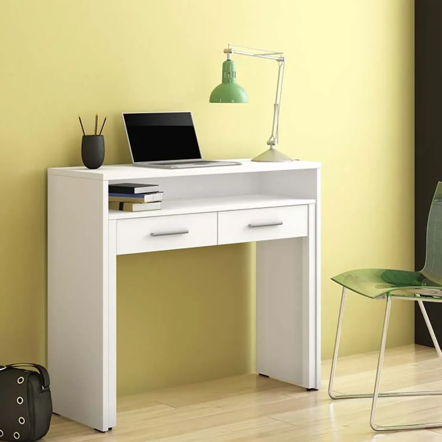 Garnero Arredamenti Scrivania 99x87cm consolle estraibile Maybelle Bianco Opaco Best