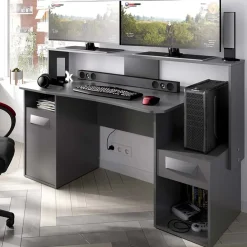 Garnero Arredamenti Scrivania 154x69cm gaming salvaspazio moderna grafite Seneca Sale