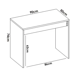 Garnero Arredamenti Scrivania 90x50cm legno bianco cassetto legno chiaro Xavi Online