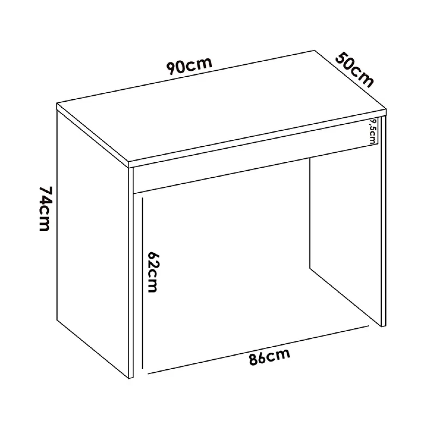 Garnero Arredamenti Scrivania 90x50cm legno bianco cassetto legno chiaro Xavi Online