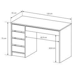 Garnero Arredamenti Scrivania 120x55cm moderna bianco opaco Eliana Gihome® Discount