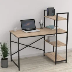 Garnero Arredamenti Scrivania 120x120cm moderna con libreria rovere Patricia Best