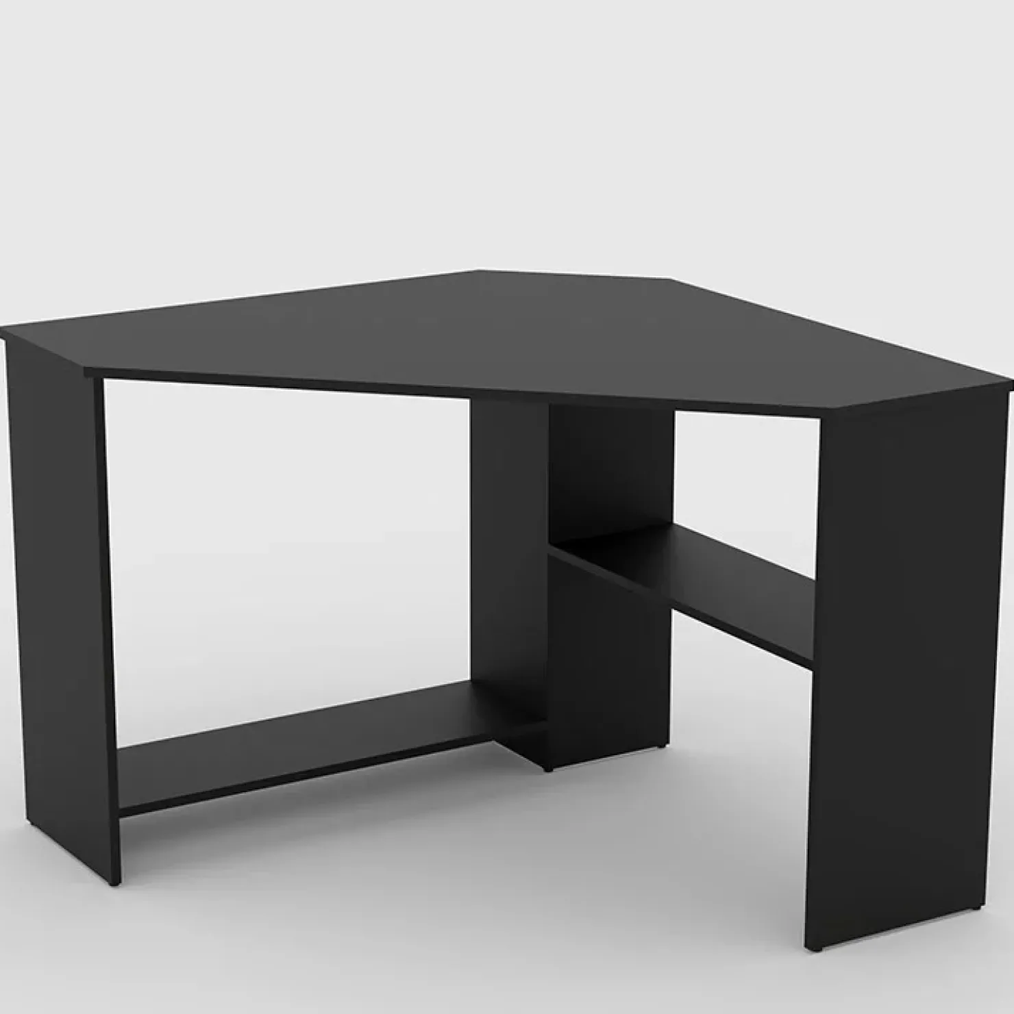 Garnero Arredamenti Scrivania 80x80cm ufficio angolare salvaspazio nero Norman Nero Opaco New