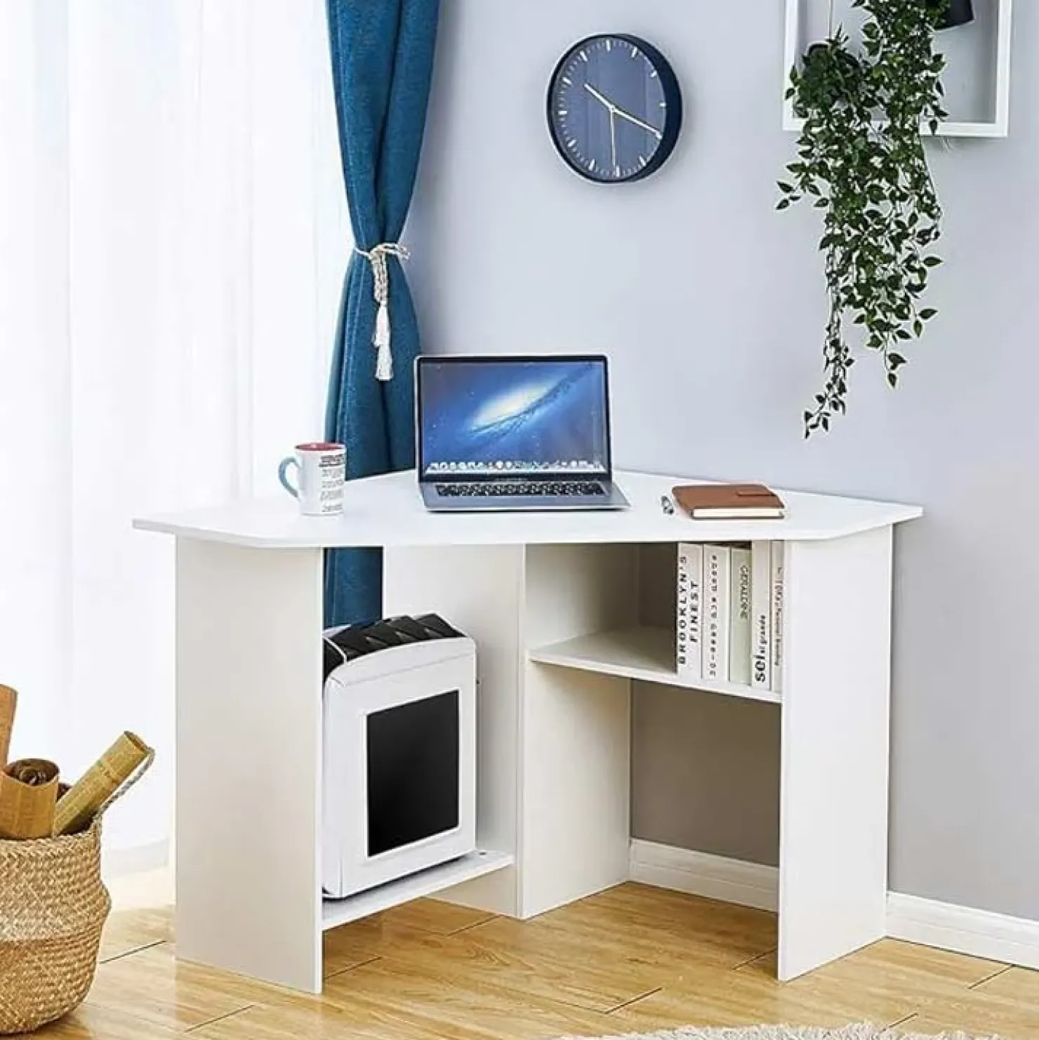 Garnero Arredamenti Scrivania 80x80cm ufficio angolare salvaspazio bianco Norman Bianco Opaco New