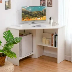 Garnero Arredamenti Scrivania 80x80cm ufficio angolare salvaspazio bianco Norman Bianco Opaco New