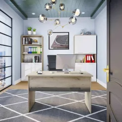 Garnero Arredamenti Scrivania 140x60cm ufficio moderna rovere antracite lucido Time Q Sale