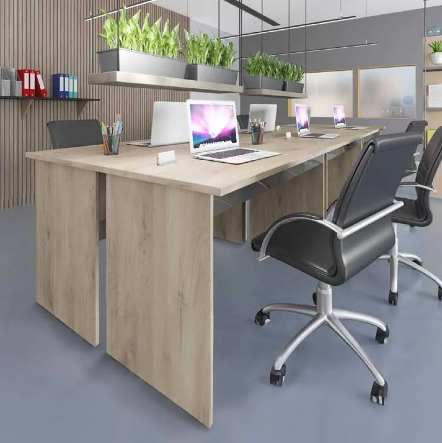 Garnero Arredamenti Scrivania 140x60cm ufficio moderna rovere antracite lucido Time Q Sale