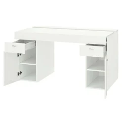 Garnero Arredamenti Scrivania 130x60cm ufficio moderna bianco frassinato Becka big Best