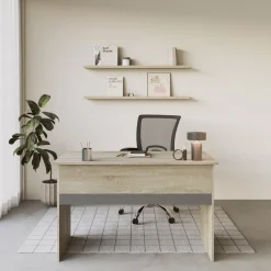 Garnero Arredamenti Scrivania 120x60cm ufficio moderna rovere antracite lucido Time N New