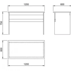 Garnero Arredamenti Scrivania 120x60cm ufficio moderna rovere antracite lucido Time N New