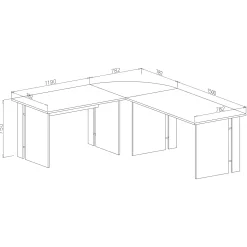 Garnero Arredamenti Scrivania 150x75cm ufficio moderna Woody Cemento Sale