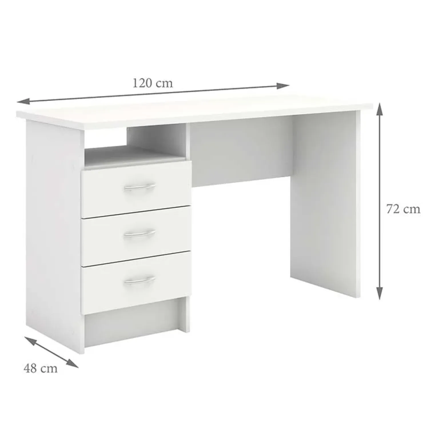 Garnero Arredamenti Scrivania 120x48cm ufficio salvaspazio moderna bianco opaco Office Online