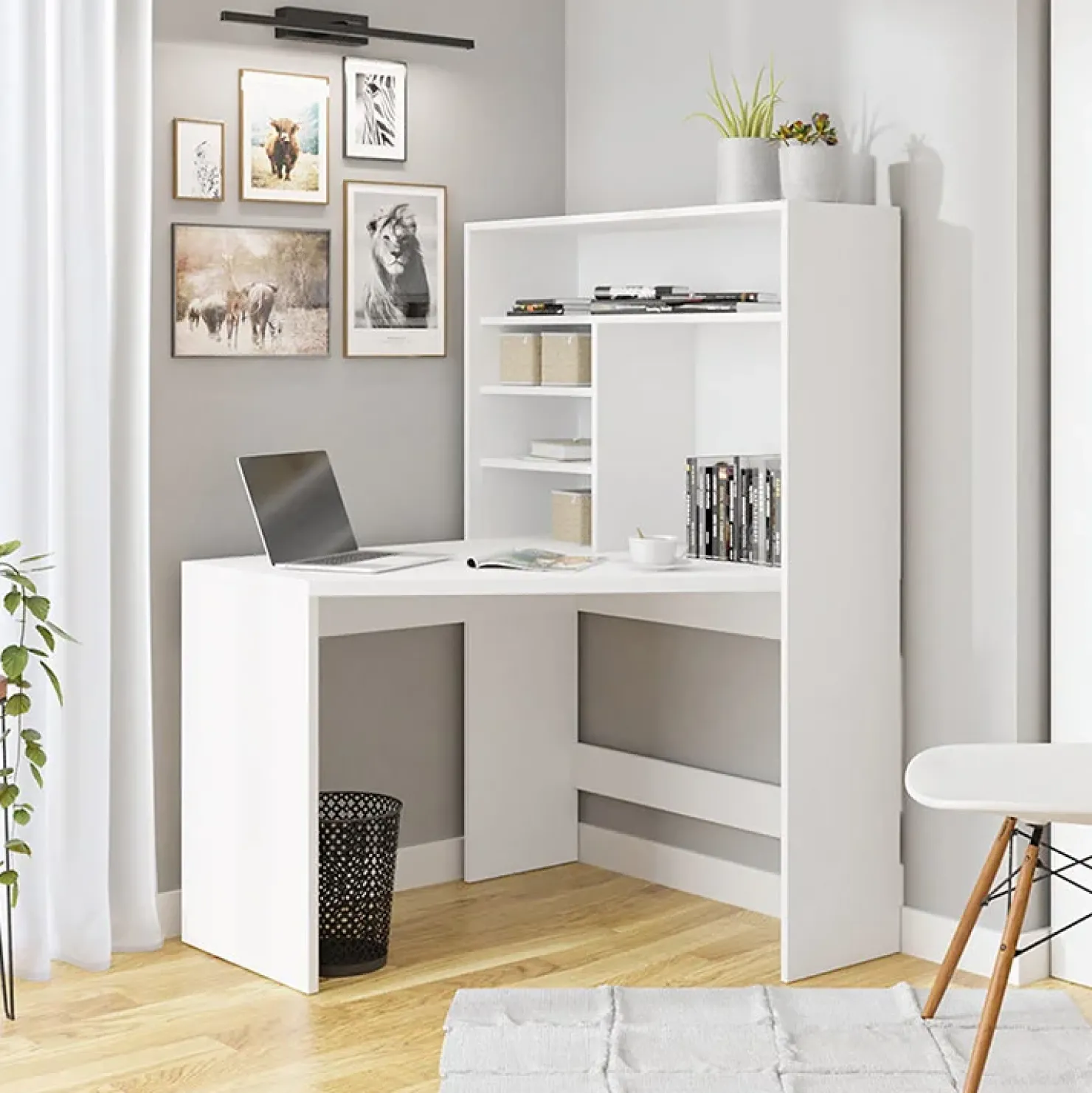 Garnero Arredamenti Scrivania 98x141cm ufficio salvaspazio bianco Laura Discount