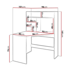Garnero Arredamenti Scrivania 98x141cm ufficio salvaspazio bianco Laura Discount