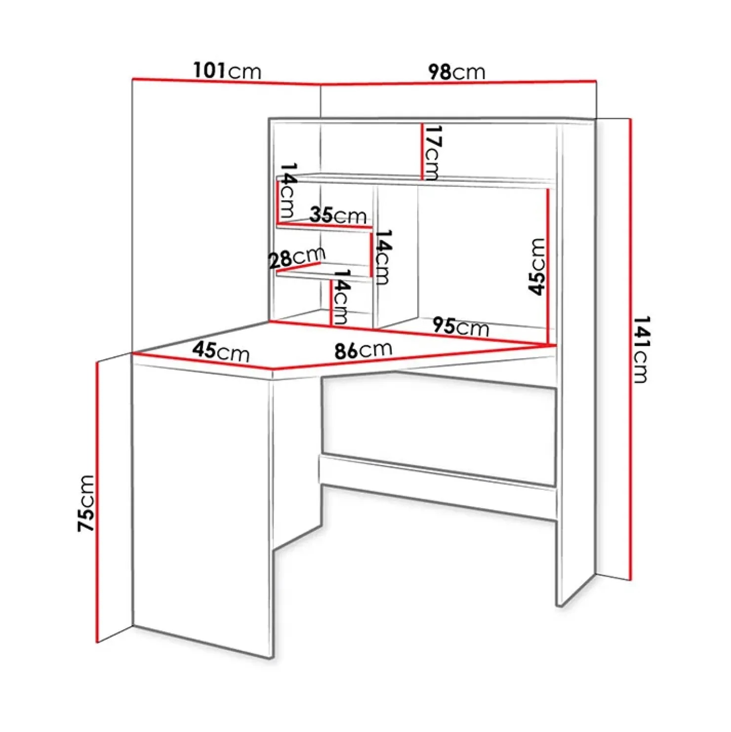Garnero Arredamenti Scrivania 98x141cm ufficio salvaspazio bianco Laura Discount