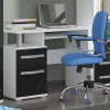 Garnero Arredamenti Scrivania 100x53cm ufficio salvaspazio bianco opaco e nero lucido Rosy Online