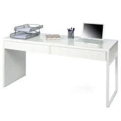 Garnero Arredamenti Scrivania 138x50cm ufficio salvaspazio moderna bianco opaco Sense New