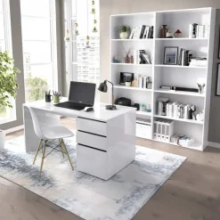 Garnero Arredamenti Scrivania 139x60cm ufficio salvaspazio moderna bianco Virgil Online