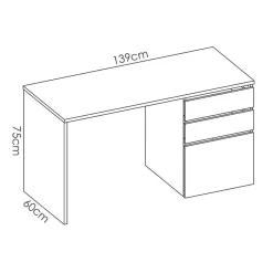 Garnero Arredamenti Scrivania 139x60cm ufficio salvaspazio moderna bianco Virgil Online