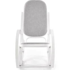 Garnero Arredamenti Sedia a dondolo in tessuto grigio legno bianco Hacchan Bianco - Grigio