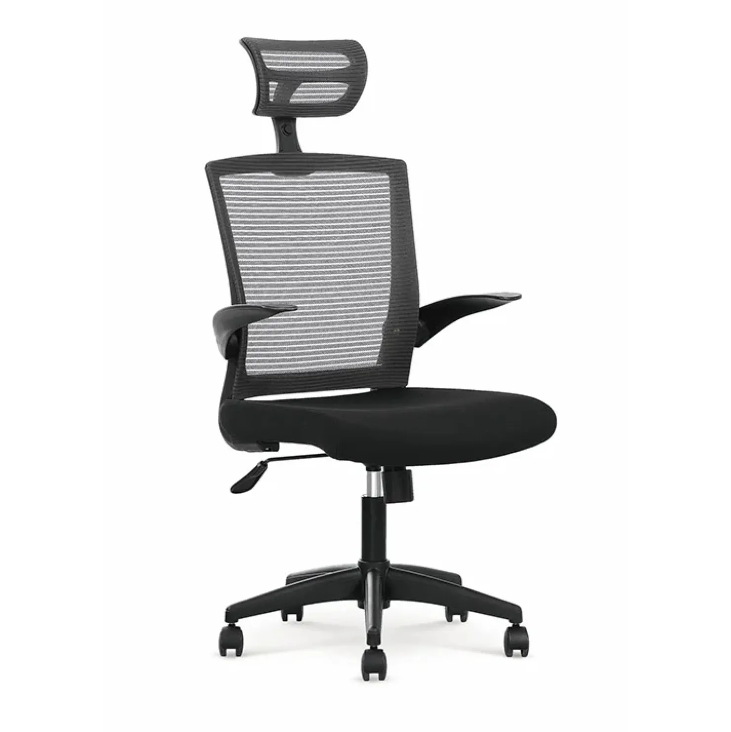 Garnero Arredamenti Sedia con ruote con braccioli regolabile nero grigio Estella Clearance