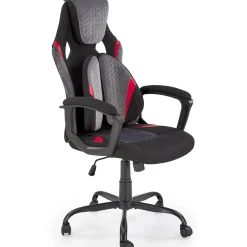 Garnero Arredamenti Sedia da gaming ergonomica con supporto lombare in tessuto grigio nero rosso Buzz Outlet