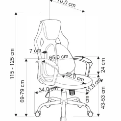 Garnero Arredamenti Sedia da gaming ergonomica con supporto lombare in tessuto grigio nero rosso Buzz Outlet