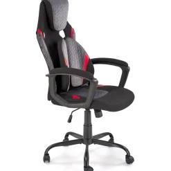 Garnero Arredamenti Sedia da gaming ergonomica con supporto lombare in tessuto grigio nero rosso Buzz Outlet