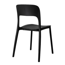 Garnero Arredamenti Sedia da giardino esterno bar dehors impilabile polipropilene nera Halyard Nero Discount