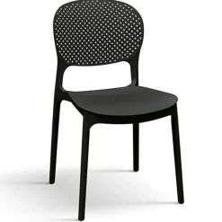 Garnero Arredamenti Sedia da giardino esterno bar dehors impilabile in polipropilene Elbow Nero Outlet