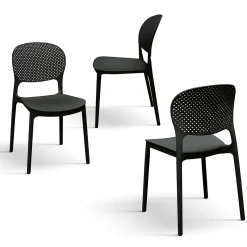 Garnero Arredamenti Sedia da giardino esterno bar dehors impilabile in polipropilene Elbow Nero Outlet