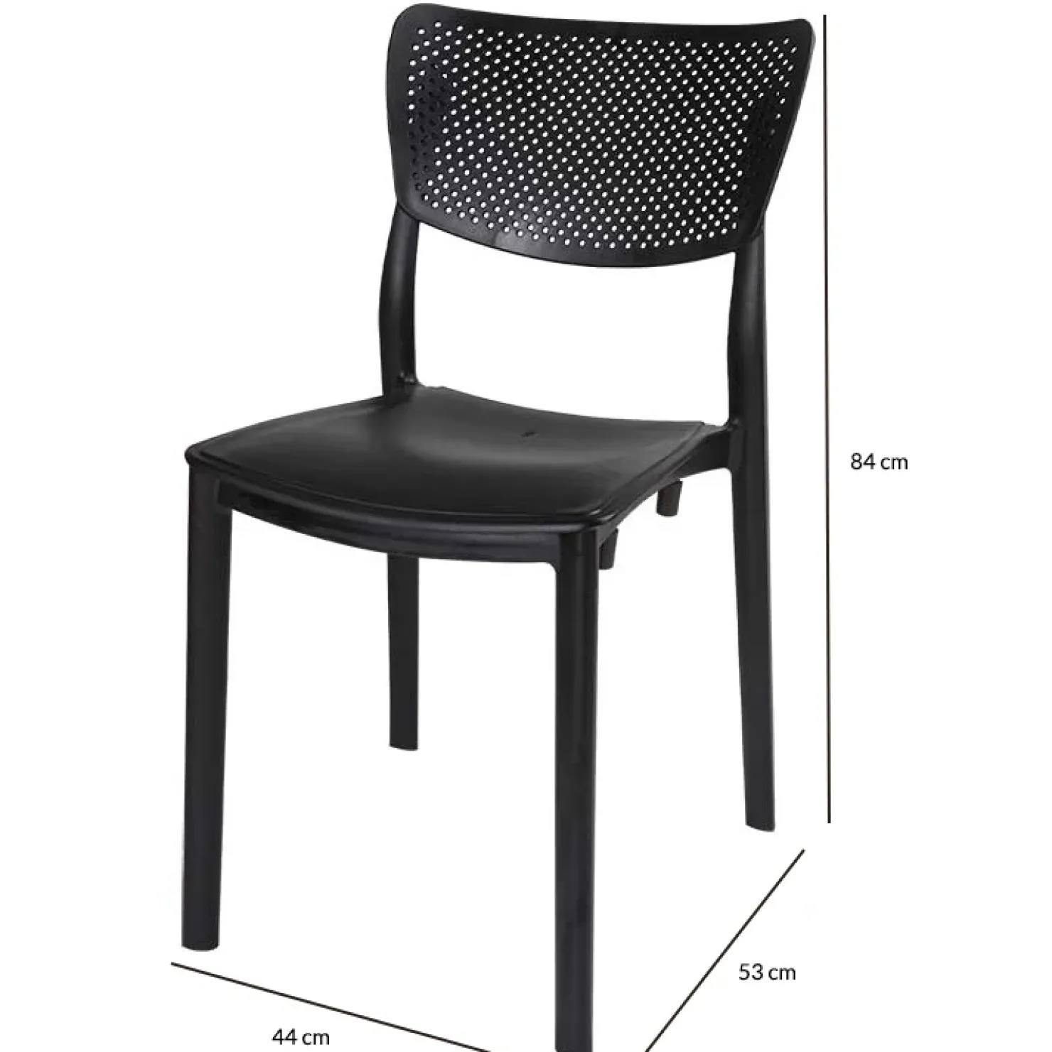 Garnero Arredamenti Sedia da giardino esterno bar dehors impilabile plastica Aura Nero Discount