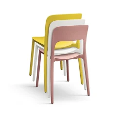 Garnero Arredamenti Sedia da giardino esterno bar dehors impilabile polipropilene Halyard Rosa Hot