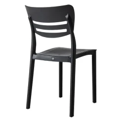 Garnero Arredamenti Sedia da giardino esterno bar dehors impilabile polipropilene antracite Greta Grigio Sale