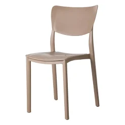 Garnero Arredamenti Sedia da giardino esterno bar dehors impilabile polipropilene beige Tania Tortora