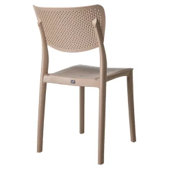 Garnero Arredamenti Sedia da giardino esterno bar dehors impilabile plastica Aura Tortora New