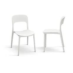 Garnero Arredamenti Sedia da giardino esterno bar dehors impilabile polipropilene bianca Halyard Bianco Hot