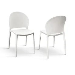 Garnero Arredamenti Sedia da giardino esterno bar dehors impilabile in polipropilene Pelican Bianco