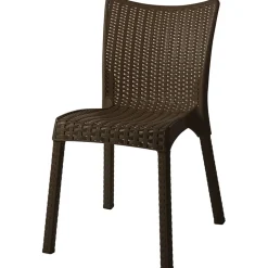 Garnero Arredamenti Sedia da giardino esterno bar dehors polipropilene effetto rattan scuro Rossana Marrone Online