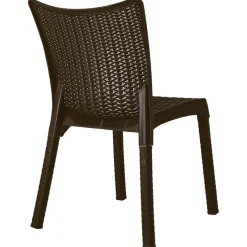 Garnero Arredamenti Sedia da giardino esterno bar dehors polipropilene effetto rattan scuro Rossana Marrone Online