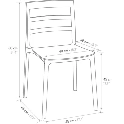 Garnero Arredamenti Sedia da giardino esterno bar dehors impilabile polipropilene Nature Grigio New