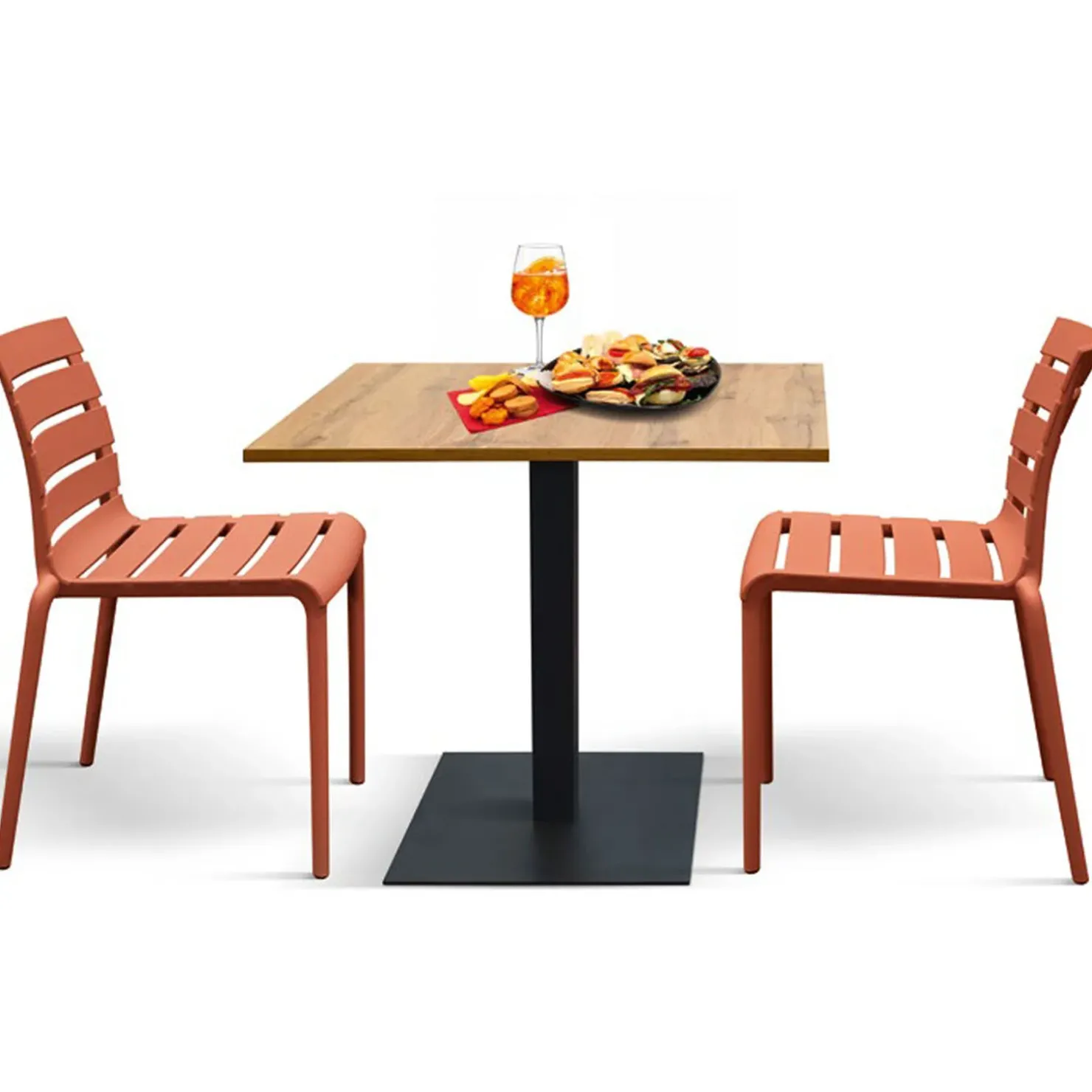 Garnero Arredamenti Sedia da giardino esterno bar dehors impilabile in polipropilene Cesca Arancio