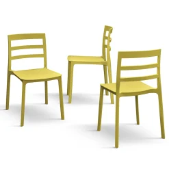 Garnero Arredamenti Sedia da giardino esterno bar dehors impilabile polipropilene Nature Giallo New