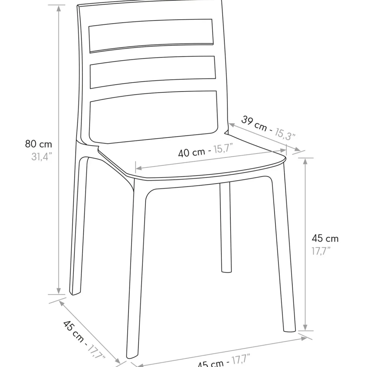 Garnero Arredamenti Sedia da giardino esterno bar dehors impilabile polipropilene Nature Verde Online