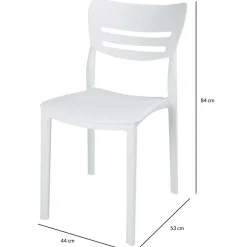 Garnero Arredamenti Sedia da giardino esterno bar dehors impilabile polipropilene Greta Bianco Clearance