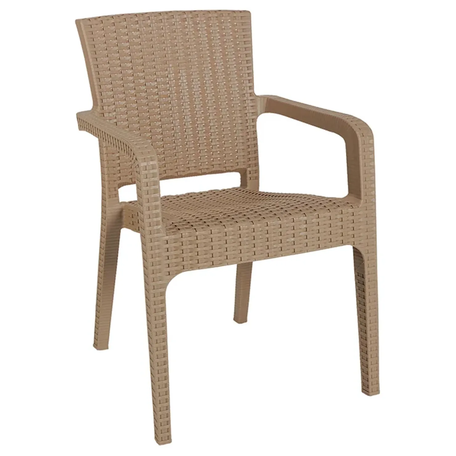 Garnero Arredamenti Sedia da giardino esterno bar dehors con braccioli polipropilene effetto rattan Maddy Tortora Best