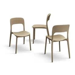 Garnero Arredamenti Sedia da giardino esterno bar dehors impilabile polipropilene Halyard Tortora Outlet