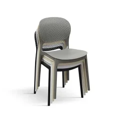 Garnero Arredamenti Sedia da giardino esterno bar dehors impilabile in polipropilene Elbow Grigio Clearance