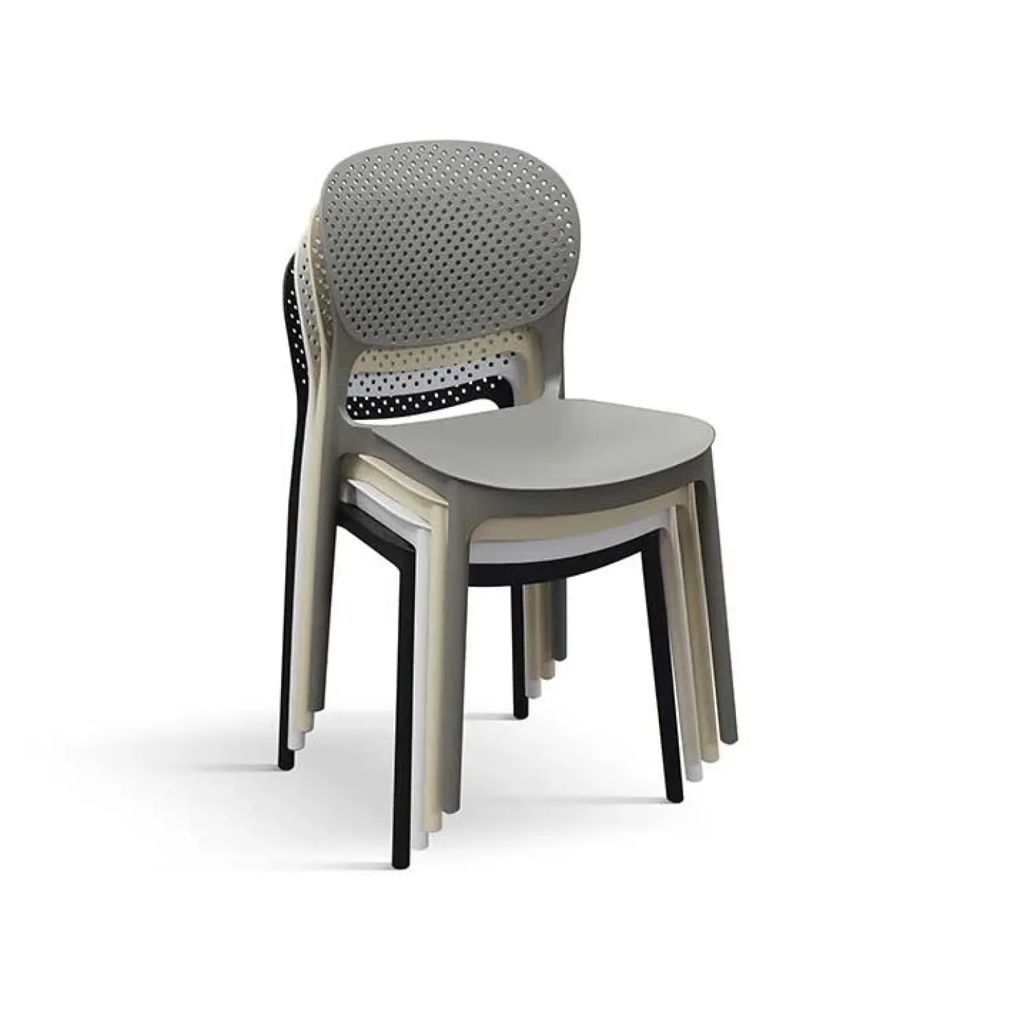 Garnero Arredamenti Sedia da giardino esterno bar dehors impilabile in polipropilene Elbow Grigio Clearance